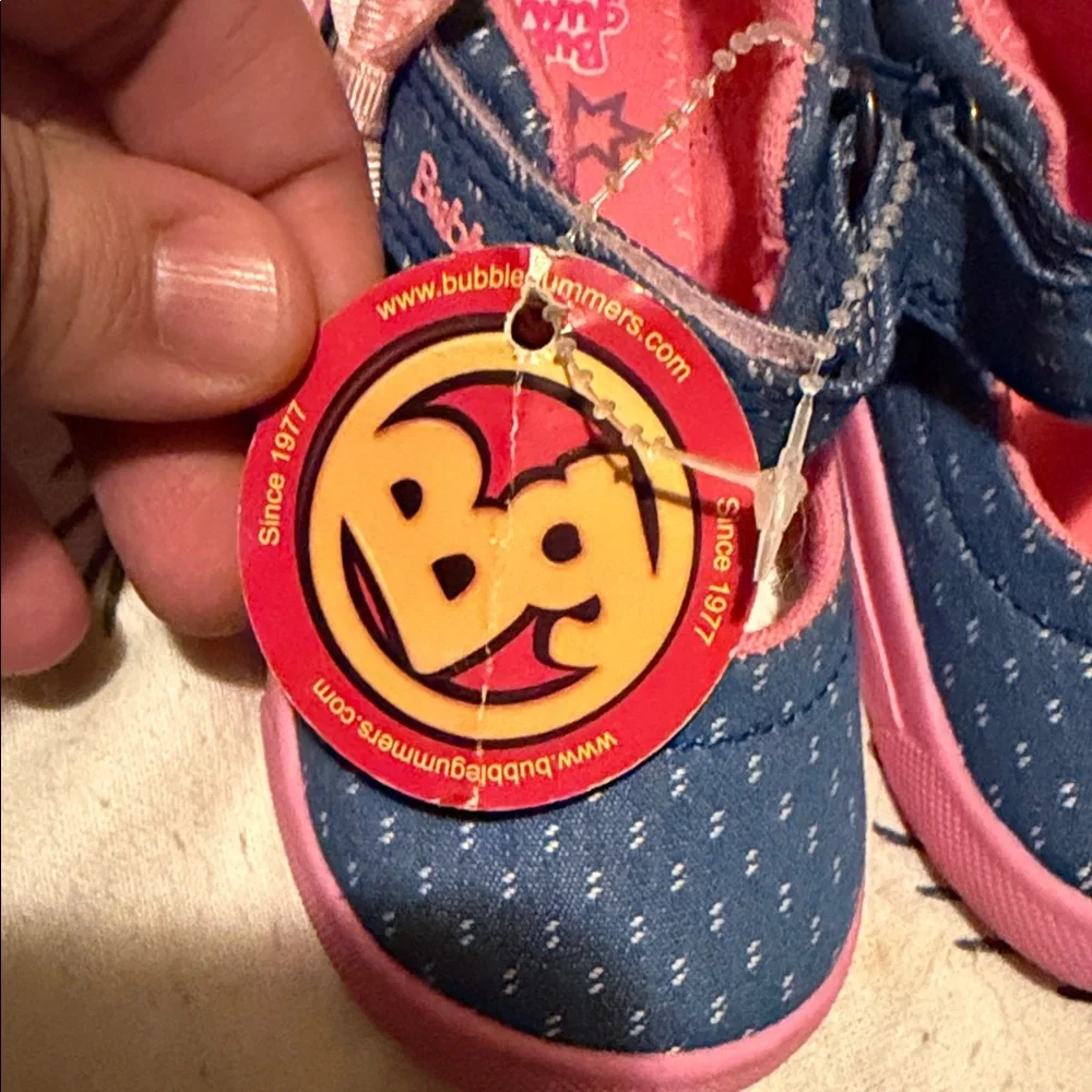 Bubblegum Denim Blue and Pink Baby Shoes